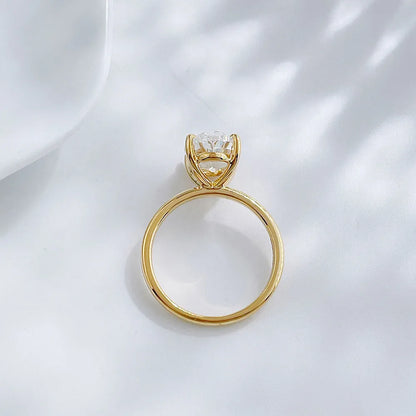 2.02 ct Minimalist Four-Prong Oval-Cut Lab-Grown Diamond Ring in 18K Yellow Gold – APYFR0229-Y
