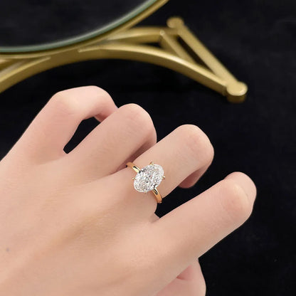 2.02 ct Minimalist Four-Prong Oval-Cut Lab-Grown Diamond Ring in 18K Yellow Gold – APYFR0229-Y