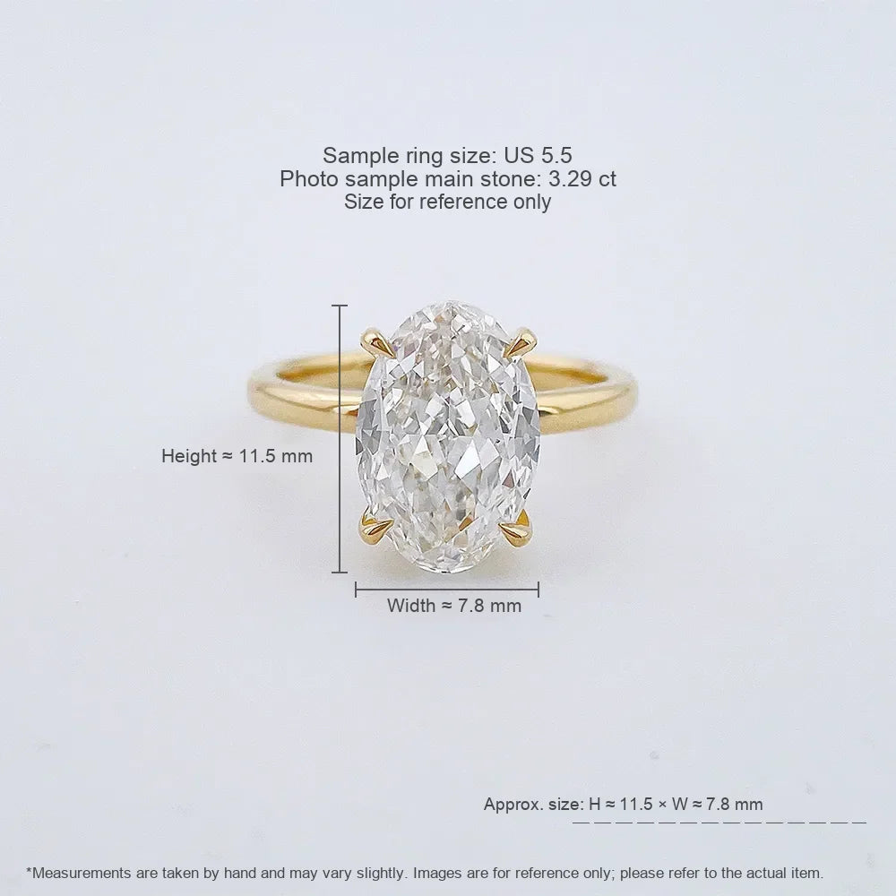 2.02 ct Minimalist Four-Prong Oval-Cut Lab-Grown Diamond Ring in 18K Yellow Gold – APYFR0229-Y