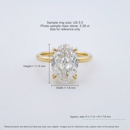 2.02 ct Minimalist Four-Prong Oval-Cut Lab-Grown Diamond Ring in 18K Yellow Gold – APYFR0229-Y