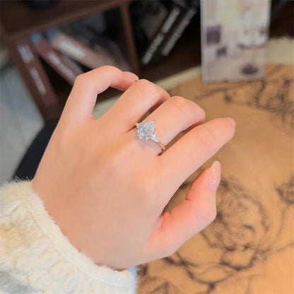 2.53 ct Celestial Pear-Cut Lab-Grown Diamond Three-Stone Ring in PT950 Platinum