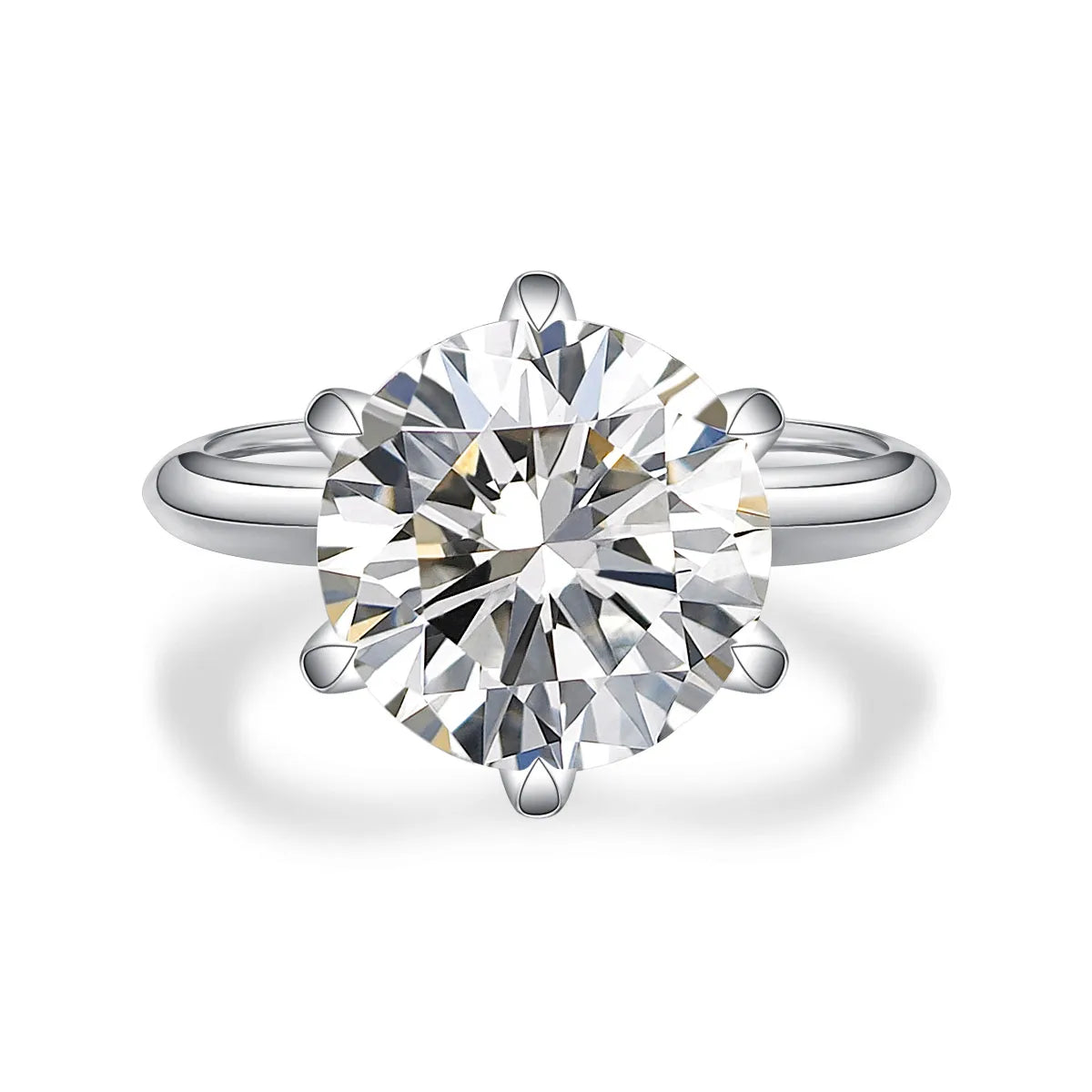 5.02 ct Crown Six-Prong Round-Cut Lab-Grown Diamond Ring in PT950 Platinum