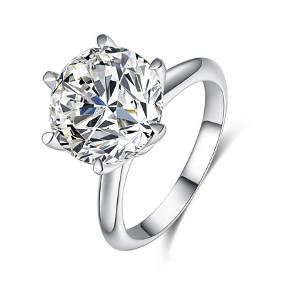 5.02 ct Crown Six-Prong Round-Cut Lab-Grown Diamond Ring in PT950 Platinum