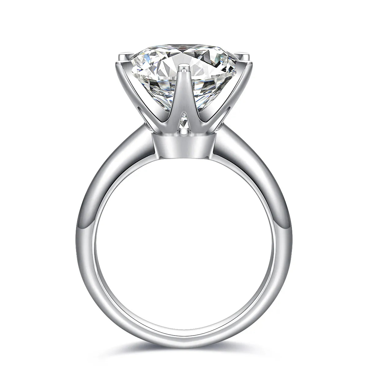 5.02 ct Crown Six-Prong Round-Cut Lab-Grown Diamond Ring in PT950 Platinum