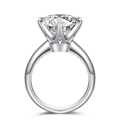 5.02 ct Crown Six-Prong Round-Cut Lab-Grown Diamond Ring in PT950 Platinum