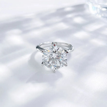 5.02 ct Crown Six-Prong Round-Cut Lab-Grown Diamond Ring in PT950 Platinum