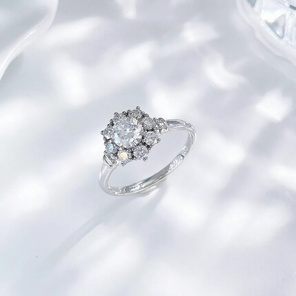 0.52 ct Crown Round-Cut Lab-Grown Diamond Ring in 18K White Gold – APYFR0236-W