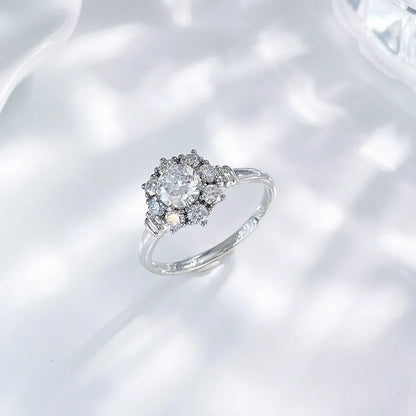 0.52 ct Crown Round-Cut Lab-Grown Diamond Ring in 18K White Gold – APYFR0236-W