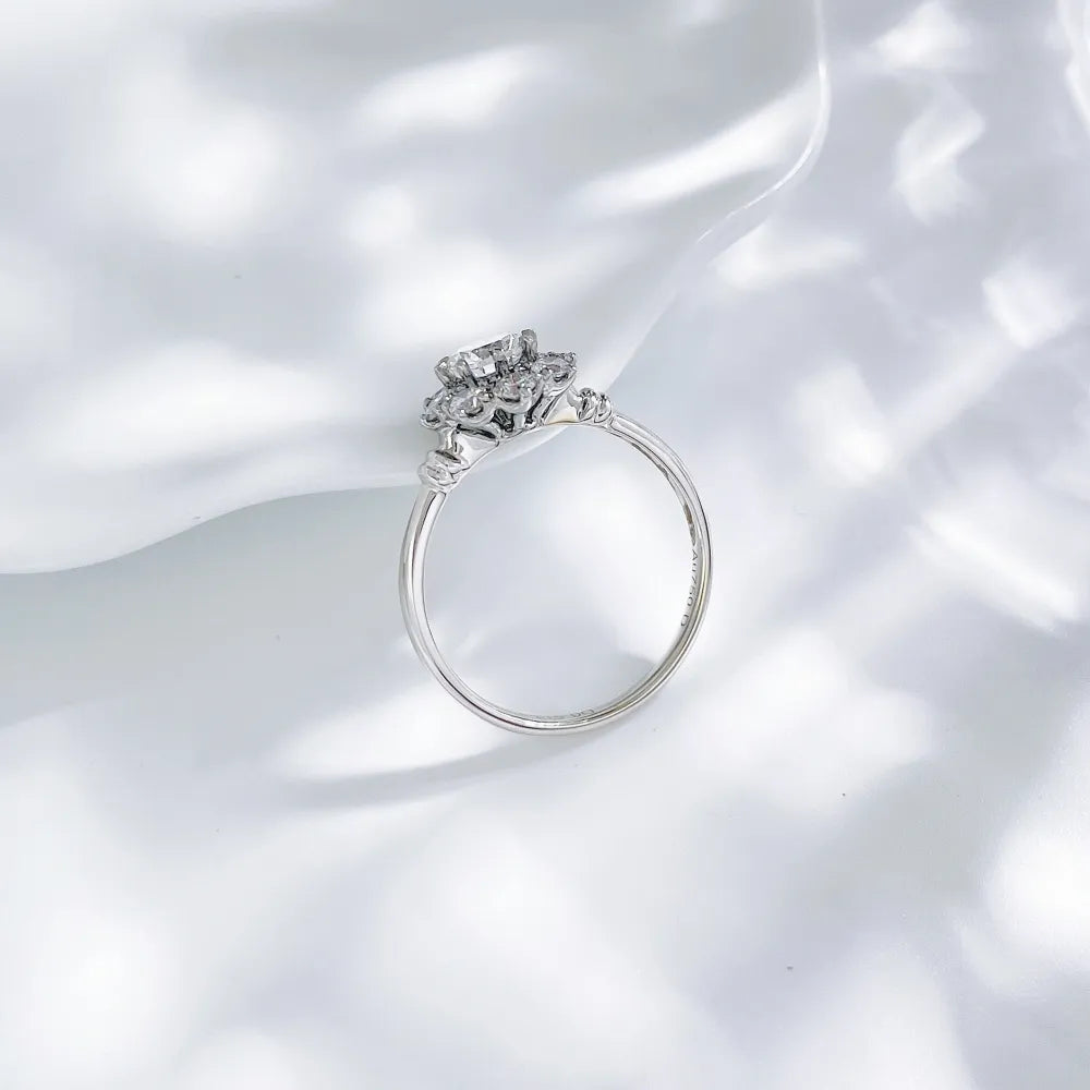 0.52 ct Crown Round-Cut Lab-Grown Diamond Ring in 18K White Gold – APYFR0236-W