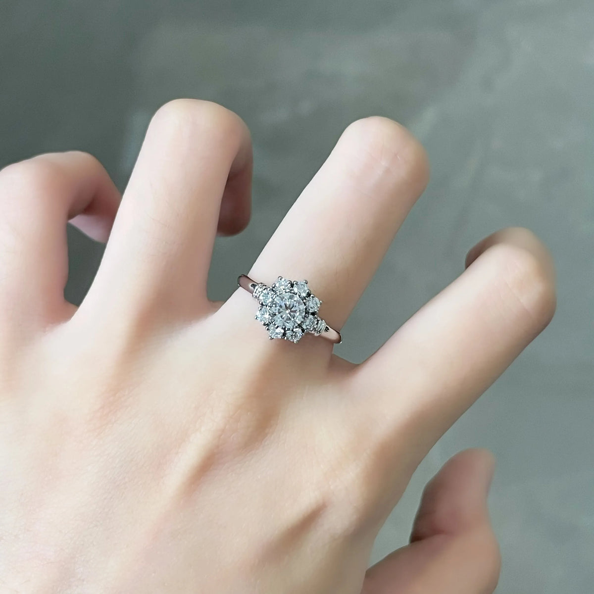0.52 ct Crown Round-Cut Lab-Grown Diamond Ring in 18K White Gold – APYFR0236-W