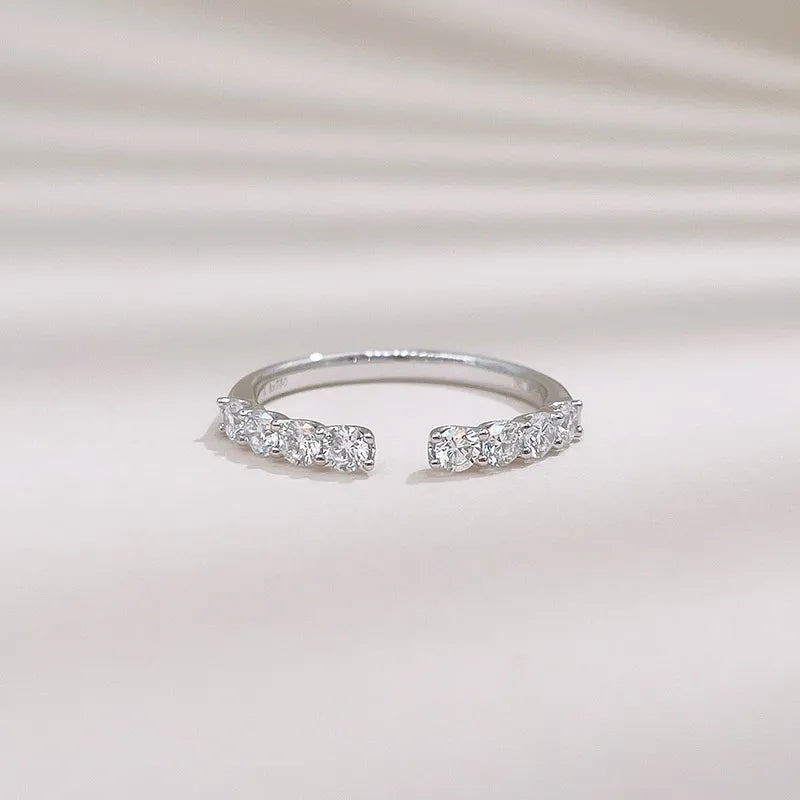 0.48 ctw Celestial Cluster Round-Cut Lab-Grown Diamond Band in 18K White Gold