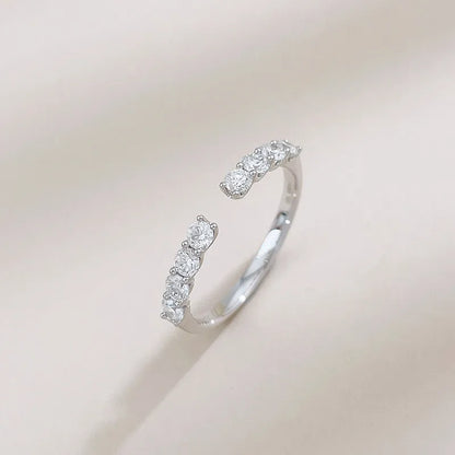 0.48 ctw Celestial Cluster Round-Cut Lab-Grown Diamond Band in 18K White Gold
