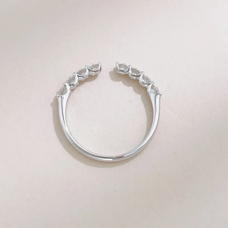 0.48 ctw Celestial Cluster Round-Cut Lab-Grown Diamond Band in 18K White Gold