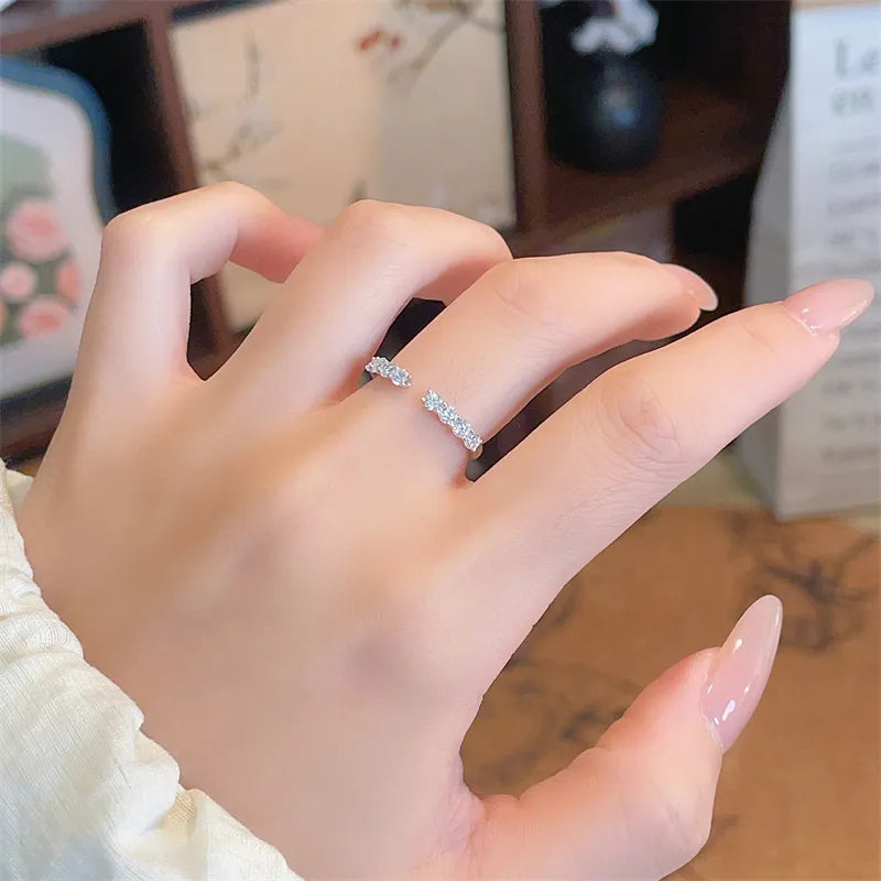0.48 ctw Celestial Cluster Round-Cut Lab-Grown Diamond Band in 18K White Gold