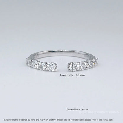 0.48 ctw Celestial Cluster Round-Cut Lab-Grown Diamond Band in 18K White Gold