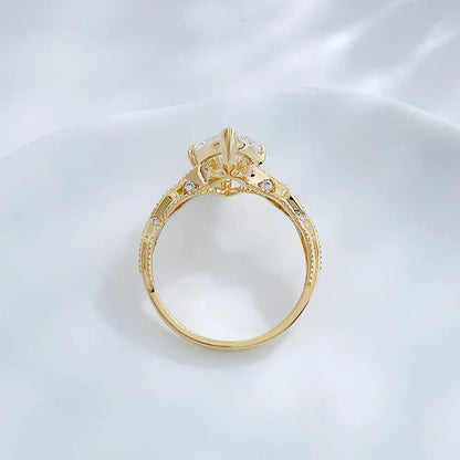 3.04 ct Celestial Four-Prong Marquise-Cut Lab-Grown Diamond Ring in 18K Yellow Gold
