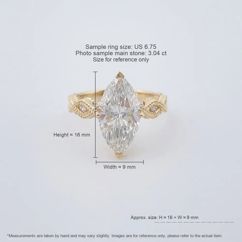 3.04 ct Celestial Four-Prong Marquise-Cut Lab-Grown Diamond Ring in 18K Yellow Gold