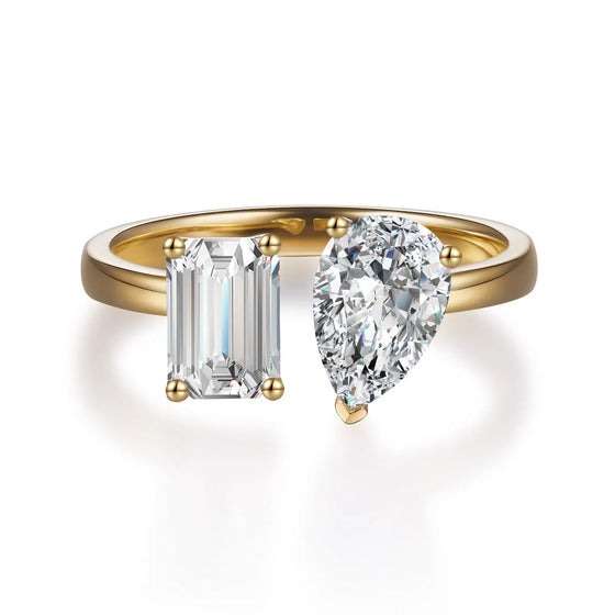2.06 ctw Mixed-Cut Lab-Grown Diamond Ring in 18K Yellow Gold
