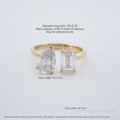 2.06 ctw Mixed-Cut Lab-Grown Diamond Ring in 18K Yellow Gold – APYFR0245-Y