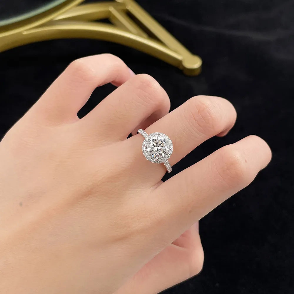 2.06 ct Classic Four-Prong Round-Cut Lab-Grown Diamond Ring in PT950 Platinum