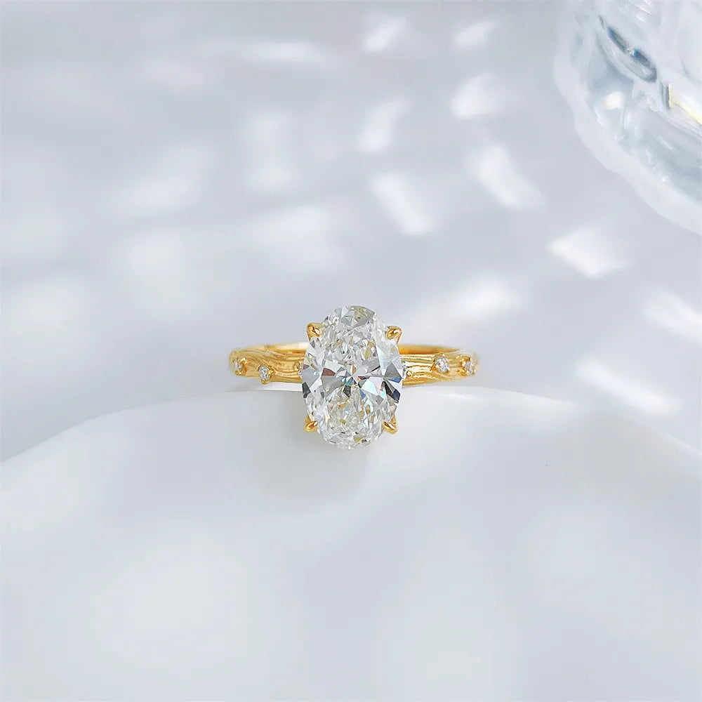 2.01 ct Minimalist Four-Prong Oval-Cut Lab-Grown Diamond Ring in 18K Yellow Gold – APYFR0247-Y