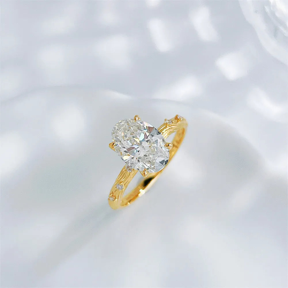 2.01 ct Minimalist Four-Prong Oval-Cut Lab-Grown Diamond Ring in 18K Yellow Gold – APYFR0247-Y