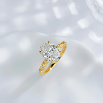 2.01 ct Minimalist Four-Prong Oval-Cut Lab-Grown Diamond Ring in 18K Yellow Gold – APYFR0247-Y