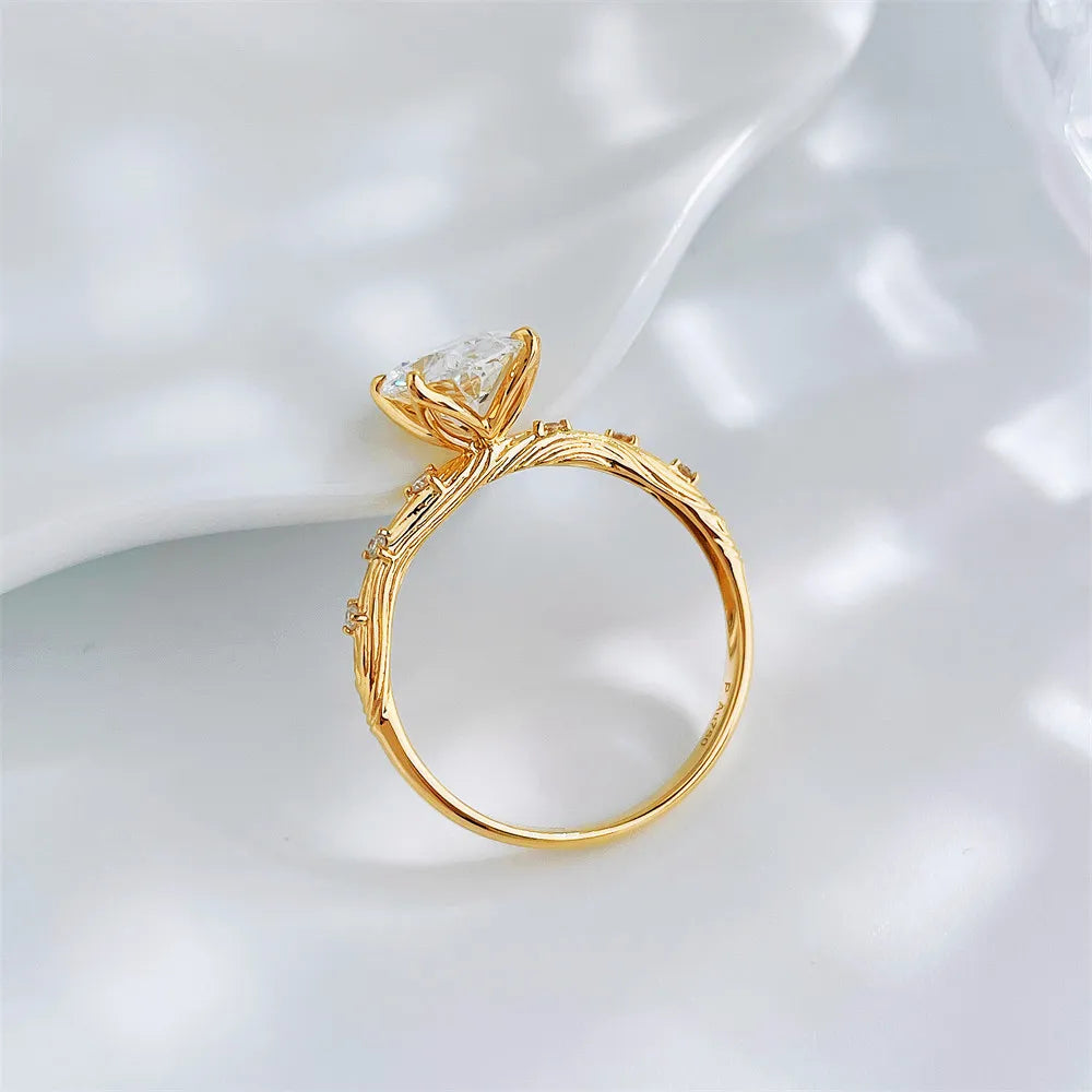 2.01 ct Minimalist Four-Prong Oval-Cut Lab-Grown Diamond Ring in 18K Yellow Gold – APYFR0247-Y