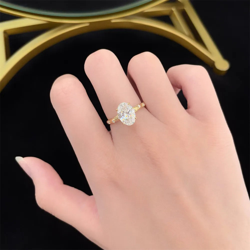 2.01 ct Minimalist Four-Prong Oval-Cut Lab-Grown Diamond Ring in 18K Yellow Gold – APYFR0247-Y