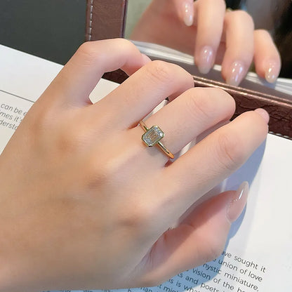 1.07 ct Geometric Emerald-Cut Lab-Grown Diamond Ring in 18K Yellow Gold