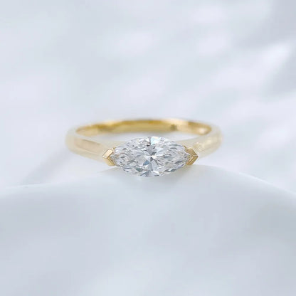 0.8 ct Minimalist Marquise-Cut Lab-Grown Diamond Ring in 18K Yellow Gold – APYFR0249-Y