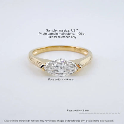 0.8 ct Minimalist Marquise-Cut Lab-Grown Diamond Ring in 18K Yellow Gold – APYFR0249-Y