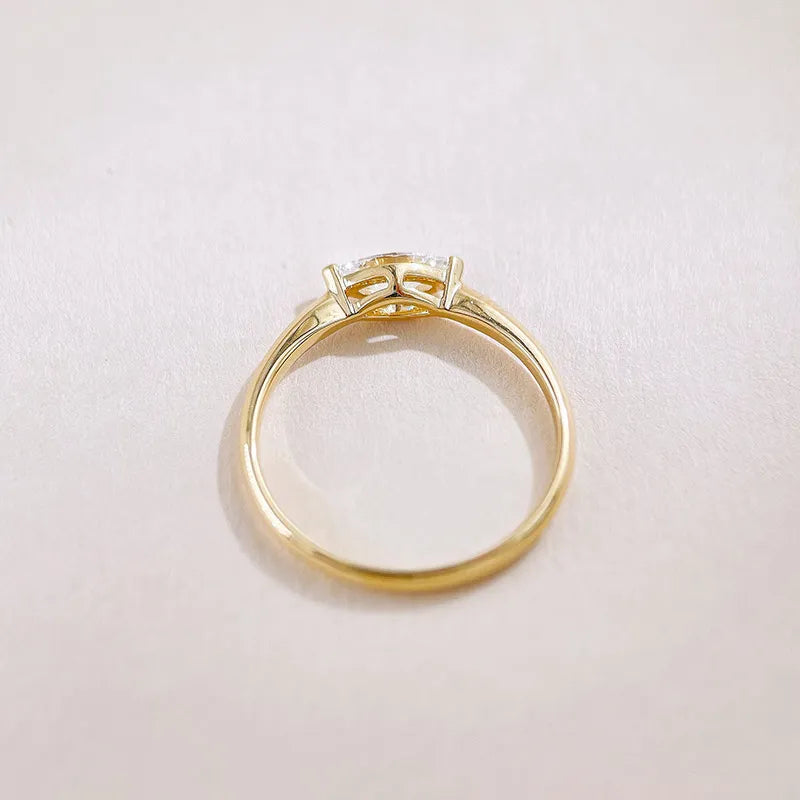 0.33 ct Minimalist Marquise-Cut Lab-Grown Diamond Ring in 18K Yellow Gold – APYFR0250-Y