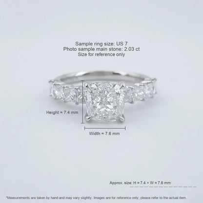 2.03 ct Celestial Four-Prong Princess-Cut Lab-Grown Diamond Ring in PT950 Platinum – APYFR0254-PT