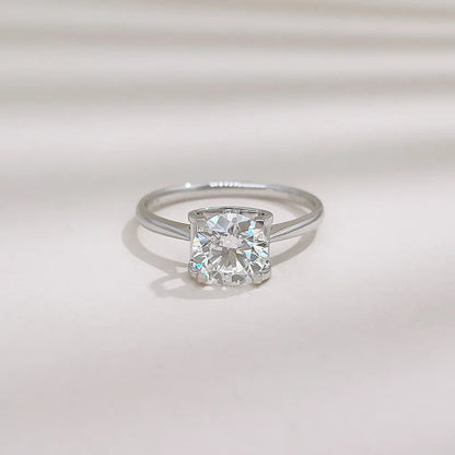 1.01 ct Classic Four-Prong Cushion-Cut Lab-Grown Diamond Ring in 18K White Gold