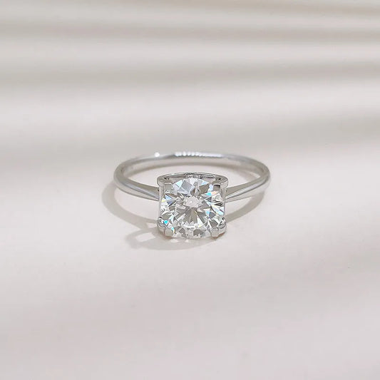 1.01 ct Classic Four-Prong Cushion-Cut Lab-Grown Diamond Ring in 18K White Gold