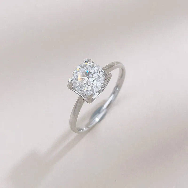 1.01 ct Classic Four-Prong Cushion-Cut Lab-Grown Diamond Ring in 18K White Gold