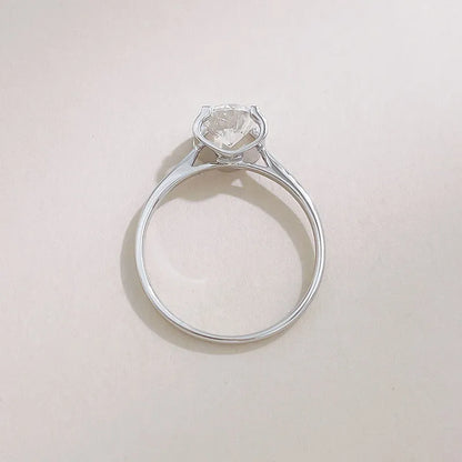 1.01 ct Classic Four-Prong Cushion-Cut Lab-Grown Diamond Ring in 18K White Gold