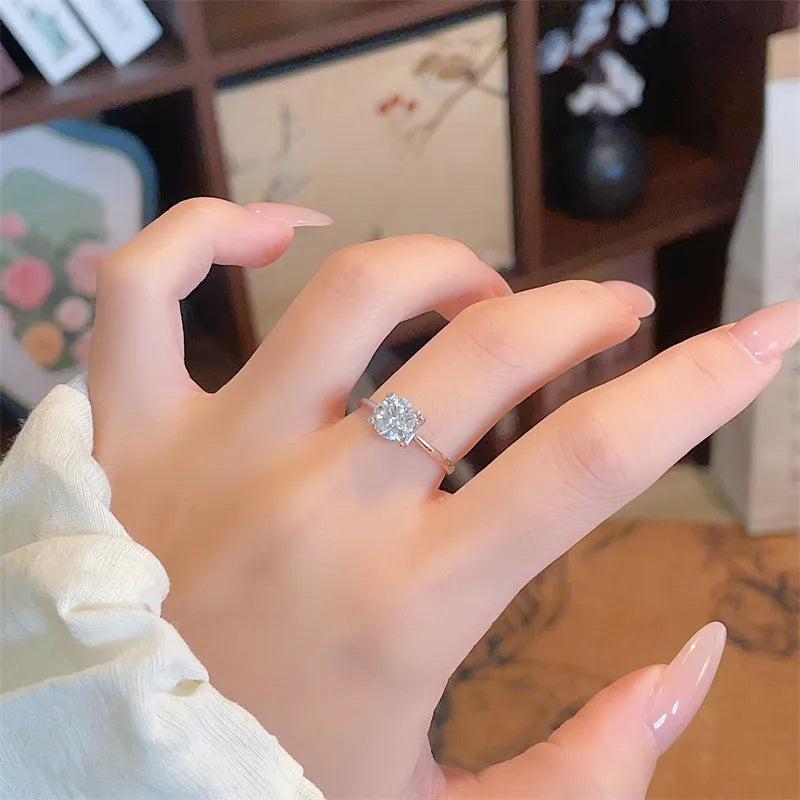 1.01 ct Classic Four-Prong Cushion-Cut Lab-Grown Diamond Ring in 18K White Gold