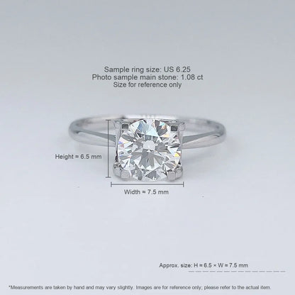 1.01 ct Classic Four-Prong Cushion-Cut Lab-Grown Diamond Ring in 18K White Gold