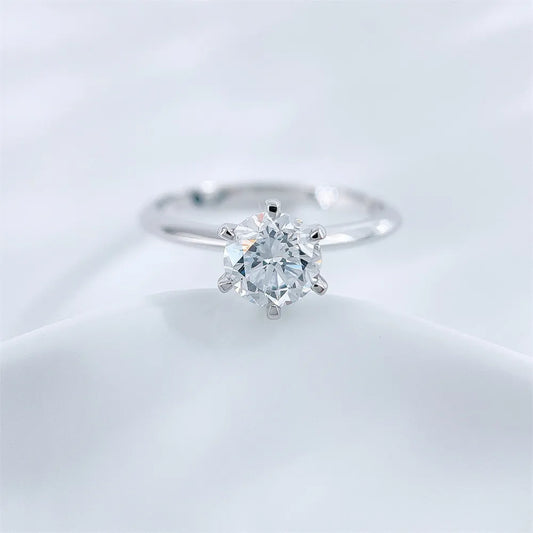 3.03 ct Minimalist Six-Prong Round-Cut Lab-Grown Diamond Ring in PT950 Platinum
