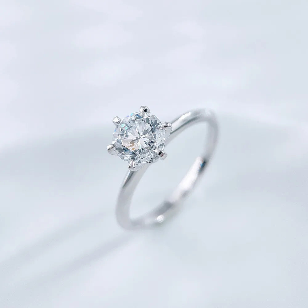 3.03 ct Minimalist Six-Prong Round-Cut Lab-Grown Diamond Ring in PT950 Platinum
