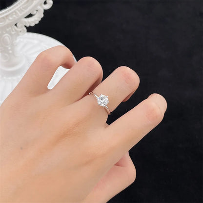 3.03 ct Minimalist Six-Prong Round-Cut Lab-Grown Diamond Ring in PT950 Platinum
