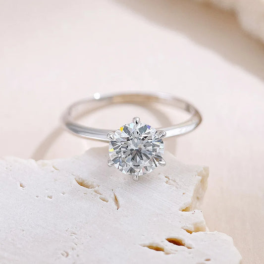 3.44 ct Celestial Six-Prong Round-Cut Lab-Grown Diamond Ring in 18K White Gold – APYFR0257-W
