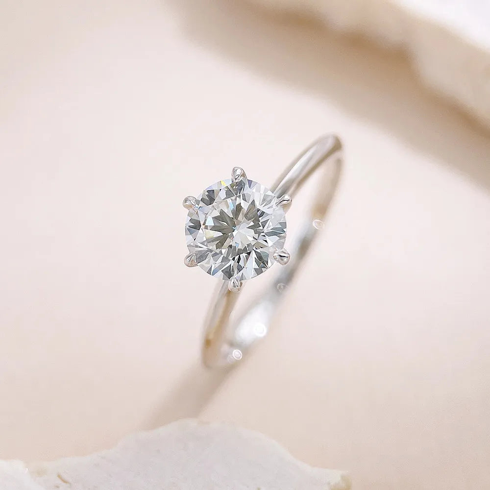 3.44 ct Celestial Six-Prong Round-Cut Lab-Grown Diamond Ring in 18K White Gold – APYFR0257-W