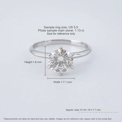 3.44 ct Celestial Six-Prong Round-Cut Lab-Grown Diamond Ring in 18K White Gold – APYFR0257-W