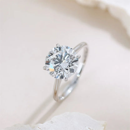 3.07 ct Minimalist Four-Prong Round-Cut Lab-Grown Diamond Ring in 18K White Gold – APYFR0258-W
