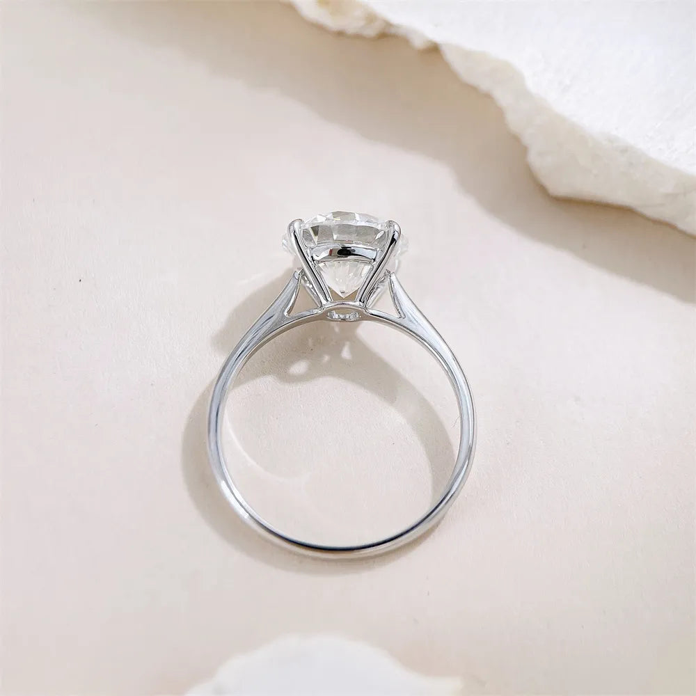 3.07 ct Minimalist Four-Prong Round-Cut Lab-Grown Diamond Ring in 18K White Gold – APYFR0258-W