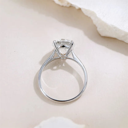 3.07 ct Minimalist Four-Prong Round-Cut Lab-Grown Diamond Ring in 18K White Gold – APYFR0258-W