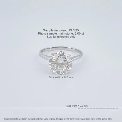 3.07 ct Minimalist Four-Prong Round-Cut Lab-Grown Diamond Ring in 18K White Gold – APYFR0258-W